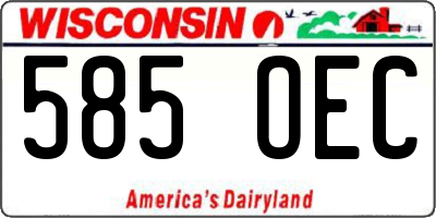 WI license plate 585OEC