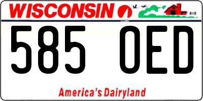 WI license plate 585OED
