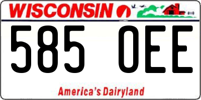 WI license plate 585OEE