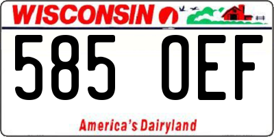 WI license plate 585OEF