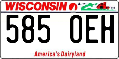 WI license plate 585OEH
