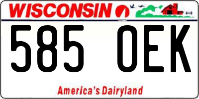 WI license plate 585OEK