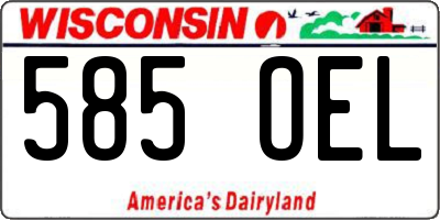 WI license plate 585OEL