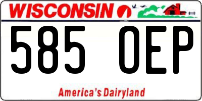 WI license plate 585OEP