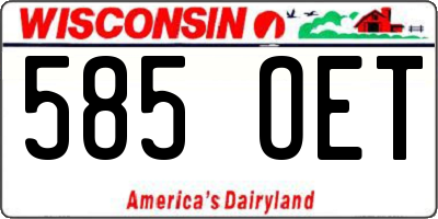 WI license plate 585OET