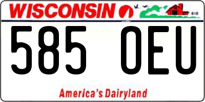 WI license plate 585OEU