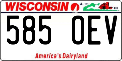WI license plate 585OEV