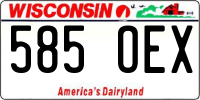 WI license plate 585OEX