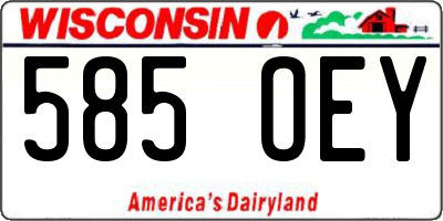 WI license plate 585OEY