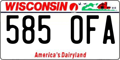 WI license plate 585OFA