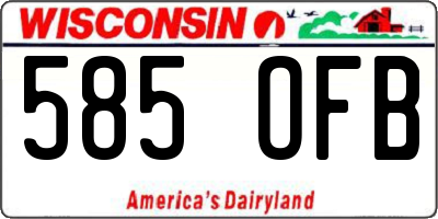 WI license plate 585OFB