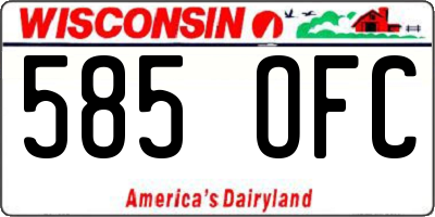 WI license plate 585OFC