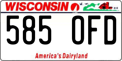 WI license plate 585OFD