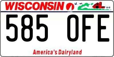 WI license plate 585OFE
