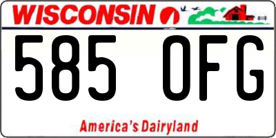 WI license plate 585OFG