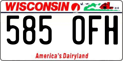 WI license plate 585OFH