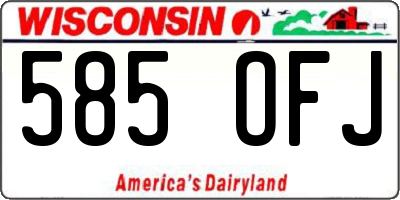 WI license plate 585OFJ