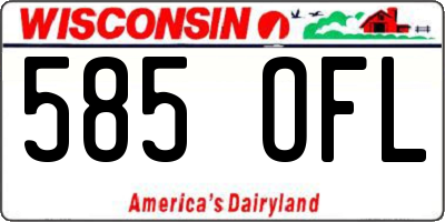 WI license plate 585OFL