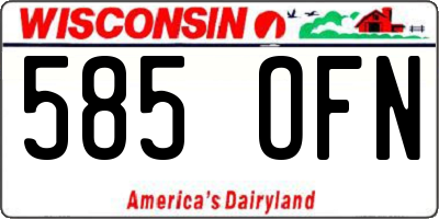 WI license plate 585OFN