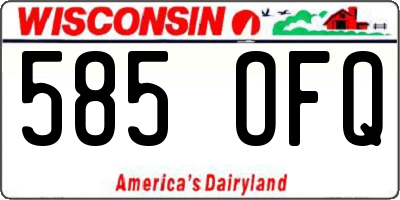 WI license plate 585OFQ