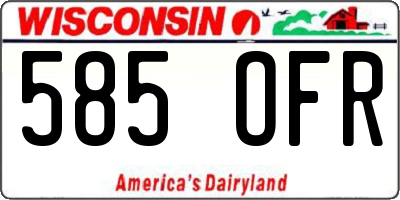 WI license plate 585OFR