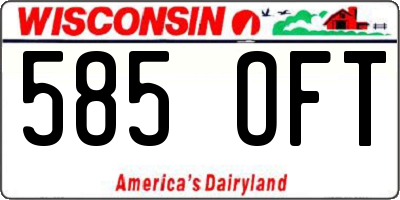 WI license plate 585OFT