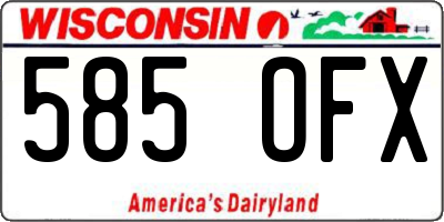 WI license plate 585OFX