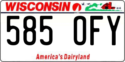 WI license plate 585OFY