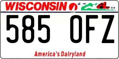 WI license plate 585OFZ