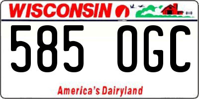 WI license plate 585OGC