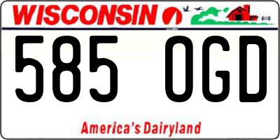 WI license plate 585OGD