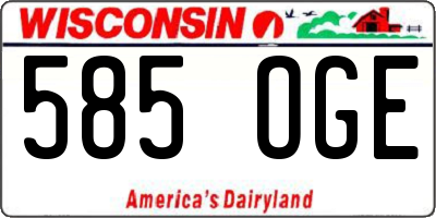 WI license plate 585OGE
