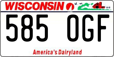 WI license plate 585OGF