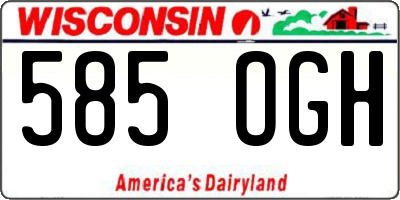 WI license plate 585OGH