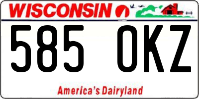 WI license plate 585OKZ