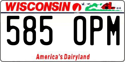 WI license plate 585OPM