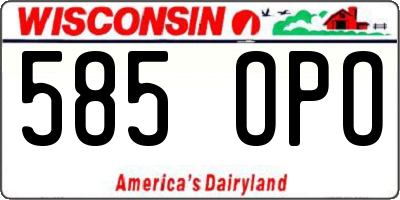 WI license plate 585OPO
