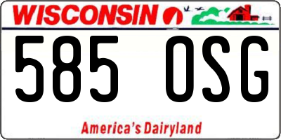 WI license plate 585OSG