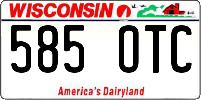 WI license plate 585OTC