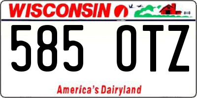 WI license plate 585OTZ