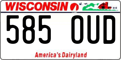 WI license plate 585OUD