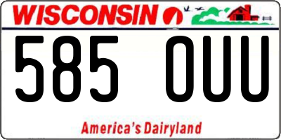 WI license plate 585OUU