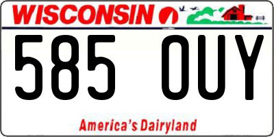 WI license plate 585OUY