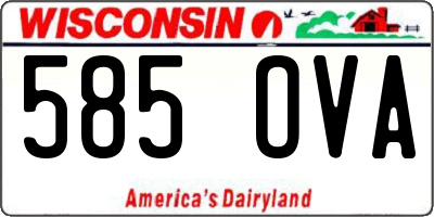 WI license plate 585OVA