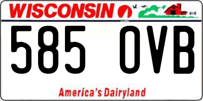 WI license plate 585OVB