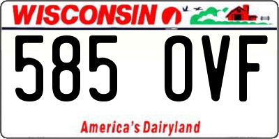 WI license plate 585OVF