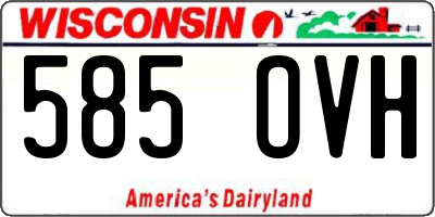 WI license plate 585OVH