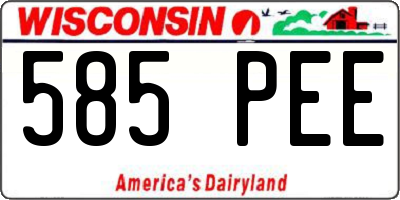 WI license plate 585PEE