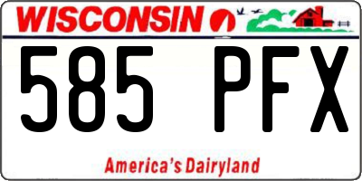WI license plate 585PFX