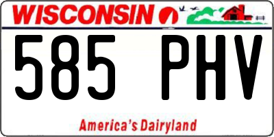 WI license plate 585PHV